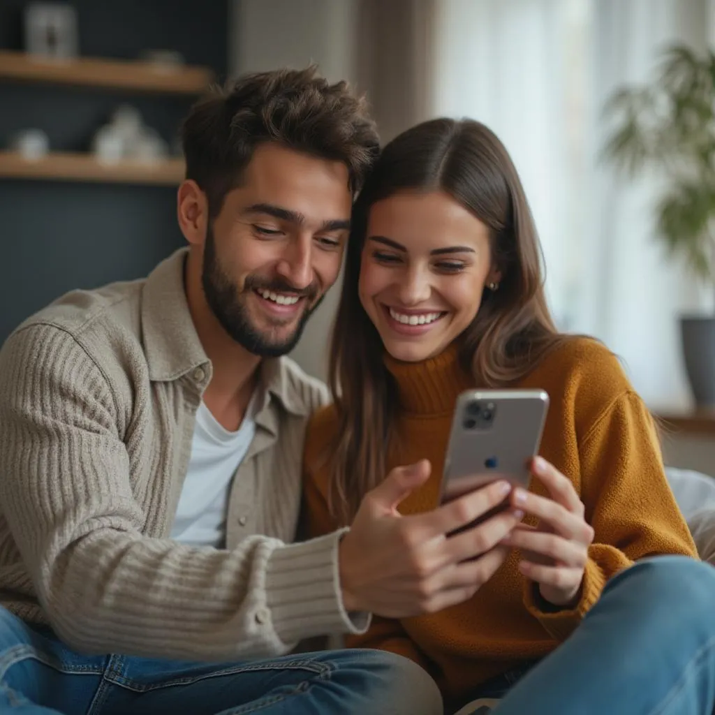 Portrait d'un jeune couple ayant atteint ses objectifs d'épargne